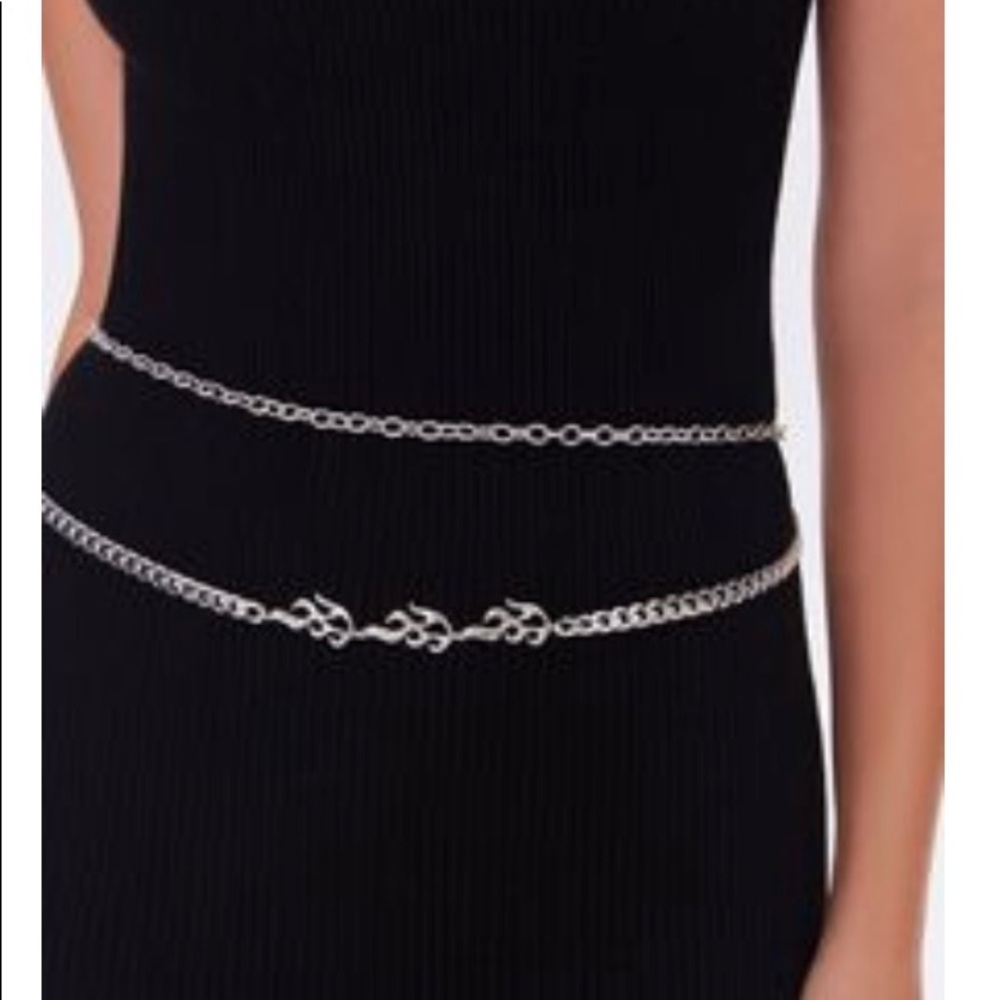 forever 21 flame chain hip layered belt